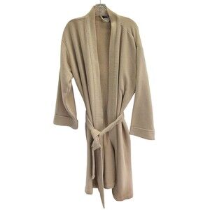 Hotel Collection Heavyweight 100% Cotton Textured Terry Bath Robe Beige Spa